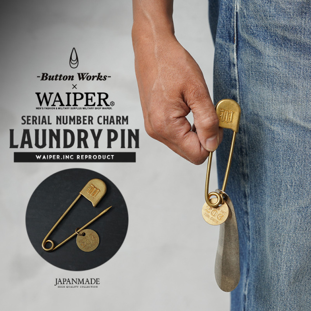 【即日出荷対応】BUTTON WORKS ボタンワークス WAIPER別注 LAUNDRY PIN ランドリーピン MADE IN JAPAN【キャンペーン対象外】【T】