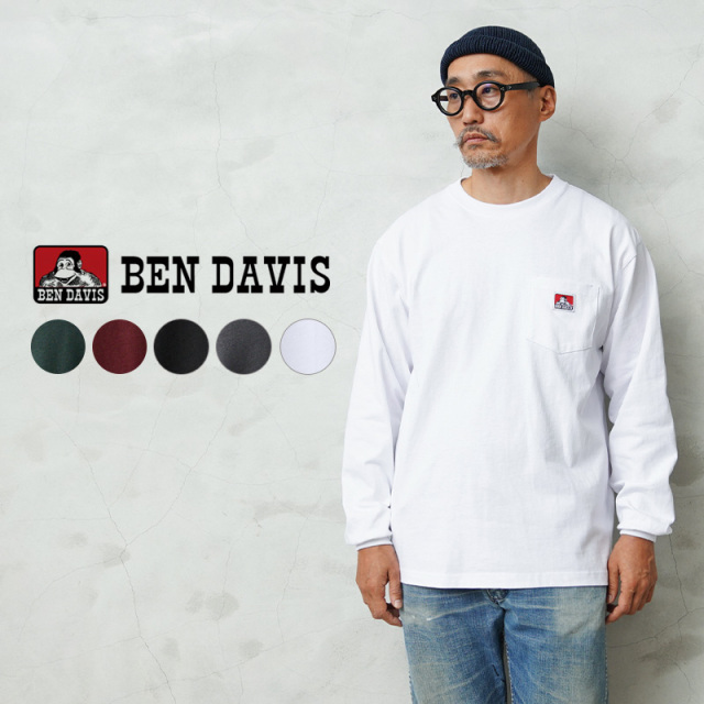 【即日出荷対応】BEN DAVIS ベンデイビス C-25780023 L/S POCKET TEE ロングスリーブ ポケット Tシャツ【キャンペーン対象外】【T】
