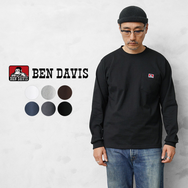 【即日出荷対応】BEN DAVIS ベンデイビス C-26380042 L/S POCKET TEE ロングスリーブ ポケット Tシャツ【キャンペーン対象外】【T】