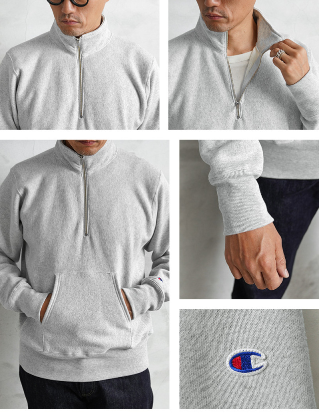 Champion チャンピオン C3-Y017 リバースウィーブ ハーフジップ  