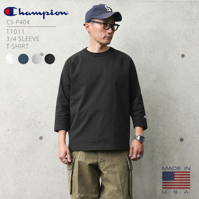 【即日出荷対応】Champion チャンピオン C5-P404 T1011 ラグラン 3/4スリーブ 7分袖 Tシャツ MADE IN USA【キャンペーン対象外】【T】