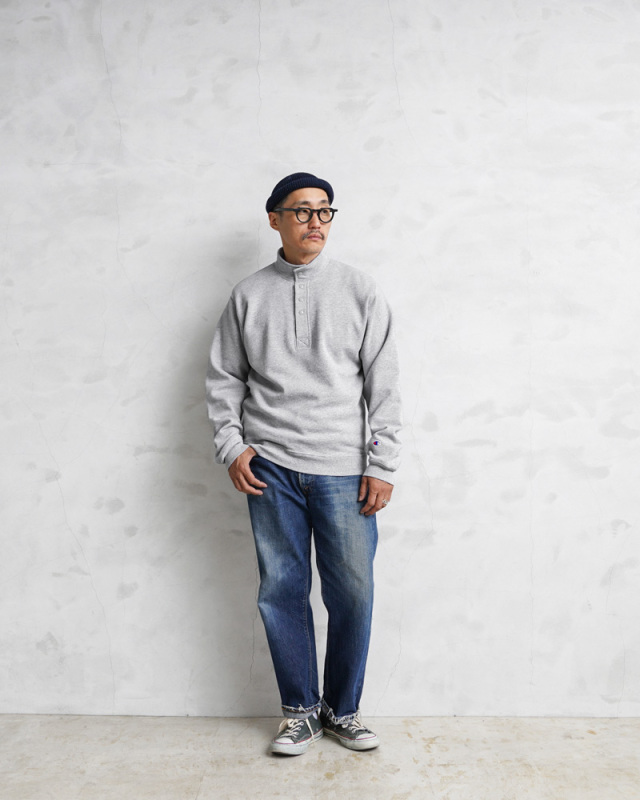 Champion チャンピオン C5-W002 ハーフスナップ スウェットシャツ MADE