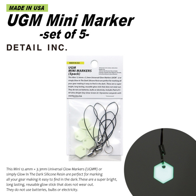 【ネコポス便対応】DETAIL INC. ディテールインク 3746 UGM Mini Marker 蓄光 ミニマーカー 5個入り MADE IN USA【キャンペーン対象外】【T】
