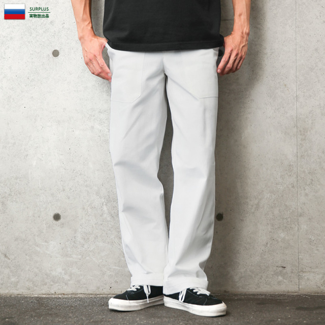 実物 新品 チェコ軍 コックパンツ ホワイト ミリタリーファッション 軍放出品 軍パン 軍服【キャンペーン対象外】【T】