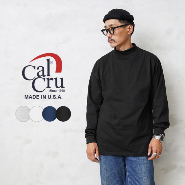 【即日出荷対応】Cal Cru カルクルー CLCR-12LM SUPER HEAVYWEIGHT L/S モックネックTシャツ MADE IN USA【T】【キャンペーン対象外】