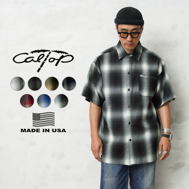 ☆大幅割引中☆【即日出荷対応】Cal Top キャルトップ CLTP2000S PLAID S/S SHIRT プラッド オンブレチェック シャツ MADE IN USA【T】