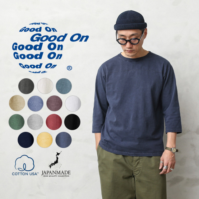 Good On グッドオン GOLT-1502 80's フットボール 3/4スリーブ 7分袖 Tシャツ 日本製【Sx】【T】
