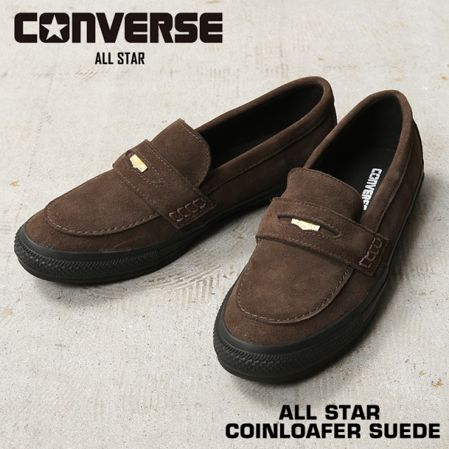【即日出荷対応】CONVERSE コンバース 31316670 ALL STAR COINLOAFER SUEDE オールスター コインローファー スエード スニーカー DARK　BROWN／BLACK【キャンペーン対象外】【T】