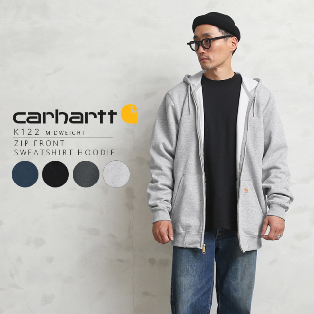 ★カートで割引対象品★Carhartt カーハート K122 ミッドウェイト ジップフロント スウェットパーカー【T】