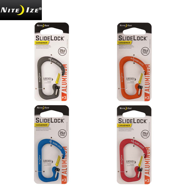 ★カートで割引対象品★【ネコポス便対応】NITE IZE ナイトアイズ SLIDELOCK カラビナ Aluminum #3【T】