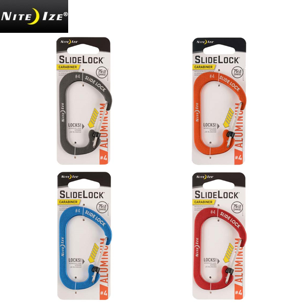 ★カートで割引対象品★【ネコポス便対応】NITE IZE ナイトアイズ SLIDELOCK カラビナ Aluminum #4【T】