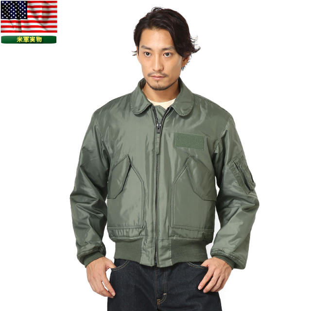 米軍 cwuー45p フライトジャケット パッチ付き あかる