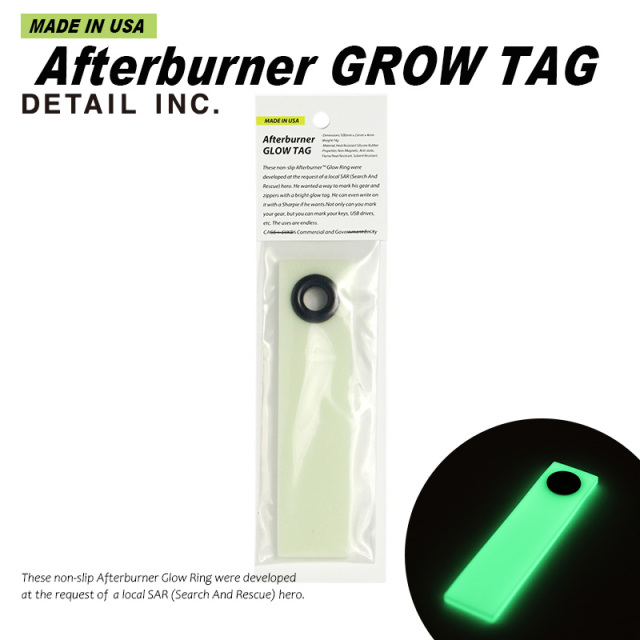 【即日出荷対応】【ネコポス便対応】DETAIL INC. ディテールインク 3613 アフターバーナー グロータグ 蓄光キータグ MADE IN USA【キャンペーン対象外】【T】