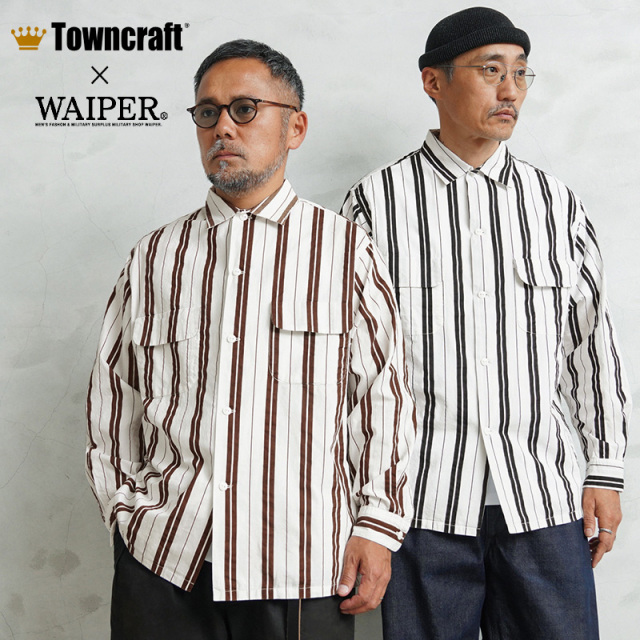 【即日出荷対応】WAIPER×TOWN CRAFT DR26S004WP 60's STRIPE BOX SHIRTS ストライプ ボックスシャツ【キャンペーン対象外】【T】