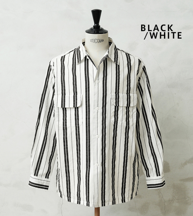 WAIPER×TOWN CRAFT DR26S004WP 60's STRIPE BOX SHIRTS ストライプ
