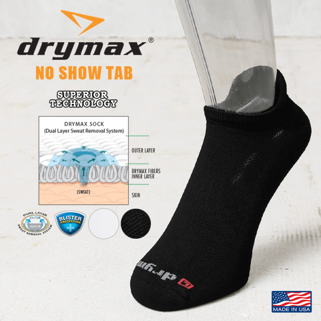 ★カートで割引対象品★【ネコポス便対応】Drymax ドライマックス PT NO SHOW TAB ノーショウタブ ソックス MADE IN USA【T】