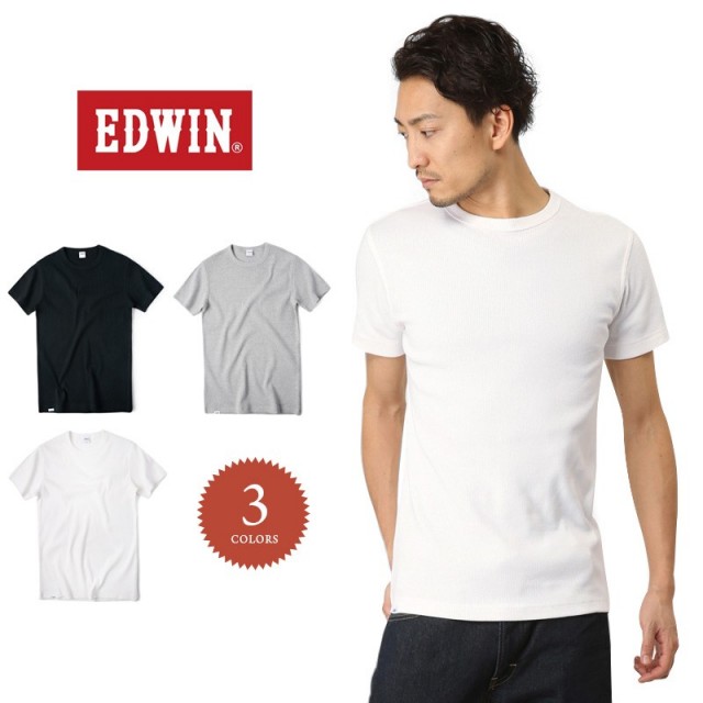 ★カートで割引対象品★【ネコポス便対応】EDWIN エドウィン デイリーウェア ET5158 RIB クルーネック半袖Tシャツ【T】