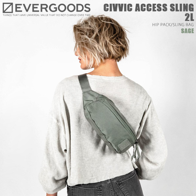 【8月25日前後で発送予定】EVERGOODS エバーグッズ CIVIC ACCESS SLING 2L シビックアクセススリング / スリングバッグ SAGE【キャンペーン対象外】【R】