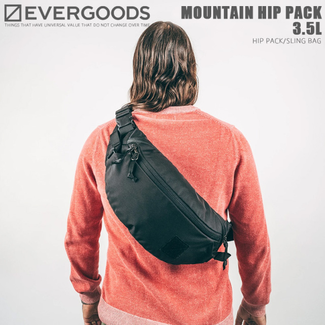 【8月25日前後で発送予定】EVERGOODS エバーグッズ MOUNTAIN HIP PACK 3.5L マウンテンヒップパック / スリングバッグ BLACK【キャンペーン対象外】【R】