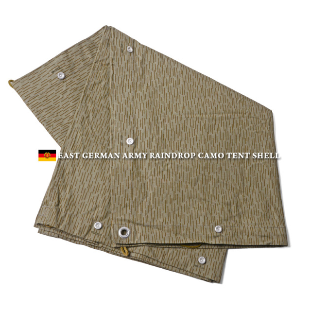 ☆今だけ15%OFF☆実物 新品 東ドイツ軍 NVA（国家人民軍）テントシェル・ポンチョ レインドロップカモ【キャンペーン対象外】【T】ミリタリー