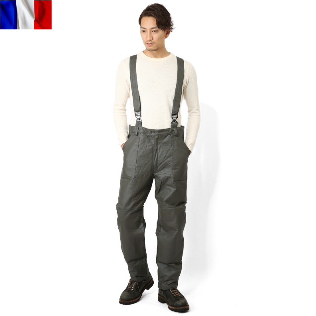 実物 新品 フランス軍PVC モーターサイクルパンツミリタリーファッション 軍パン 軍服【キャンペーン対象外】【T】