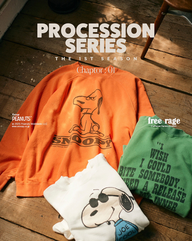 PEANUTS SPORTSWEAR ラグランスウェット PEANUTS×SPORTS WEAR by relume 別注 クルーネック スウェット