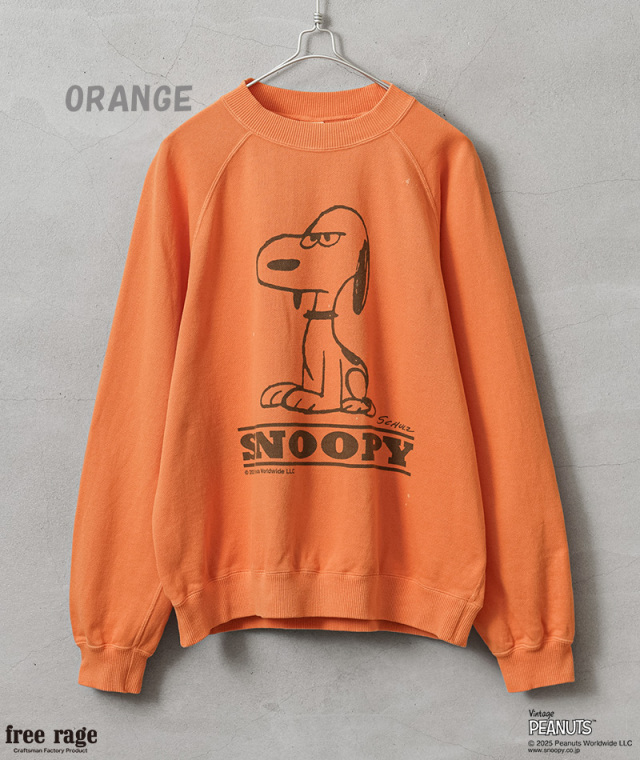 PEANUTS×free rage フリーレイジ FRP002B SNOOPY ラグランクルー