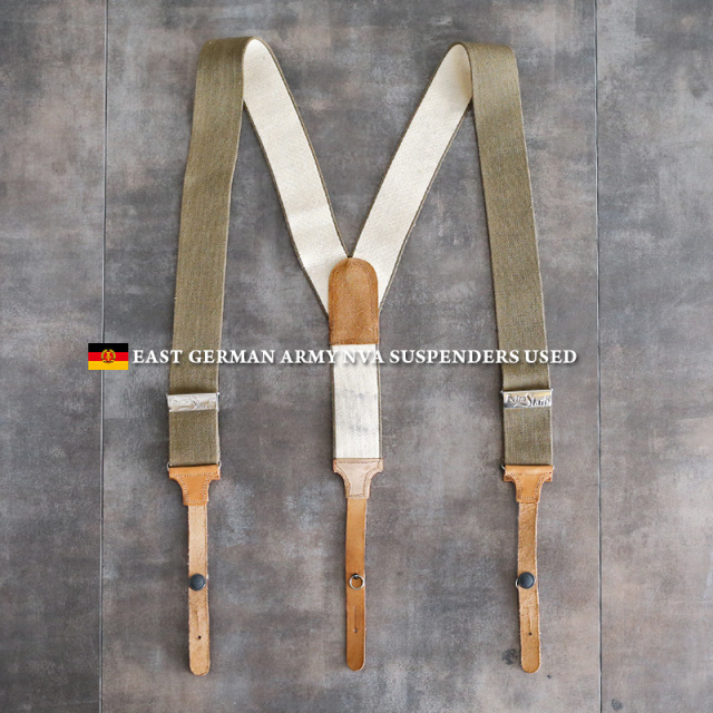 【ネコポス便対応】実物 USED 東ドイツ NVA ラバーサスペンダー【キャンペーン対象外】【I】ミリタリー