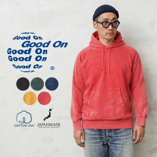 ★カートで割引対象品★【即日出荷対応】Good On グッドオン GOBW-1203VD ラグラン プルオーバー フードスウェットパーカー VINTAGE DYE 日本製【Sx】【T】