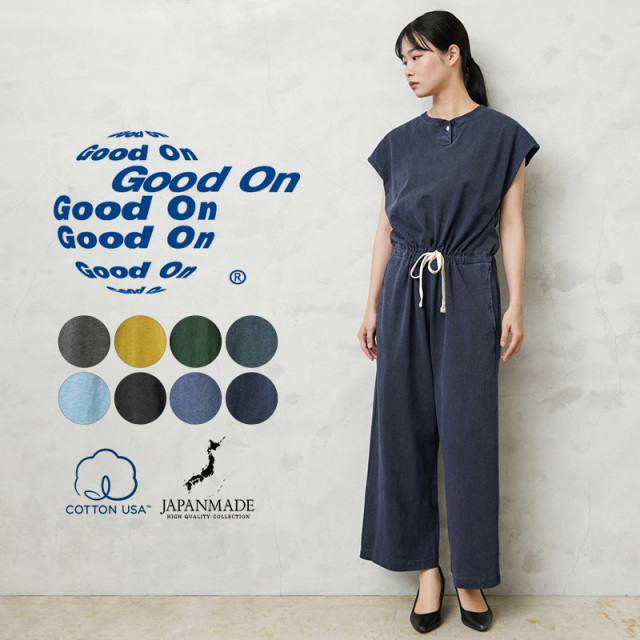 ★カートで割引対象品★【即日出荷対応】Good On グッドオン GOOP-1904 ノースリーブ オールインワン レディース 日本製【Sx】【T】