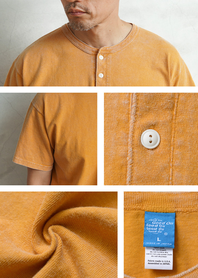 Good On グッドオン GOST1102VD S/S ヘンリーネックTシャツ