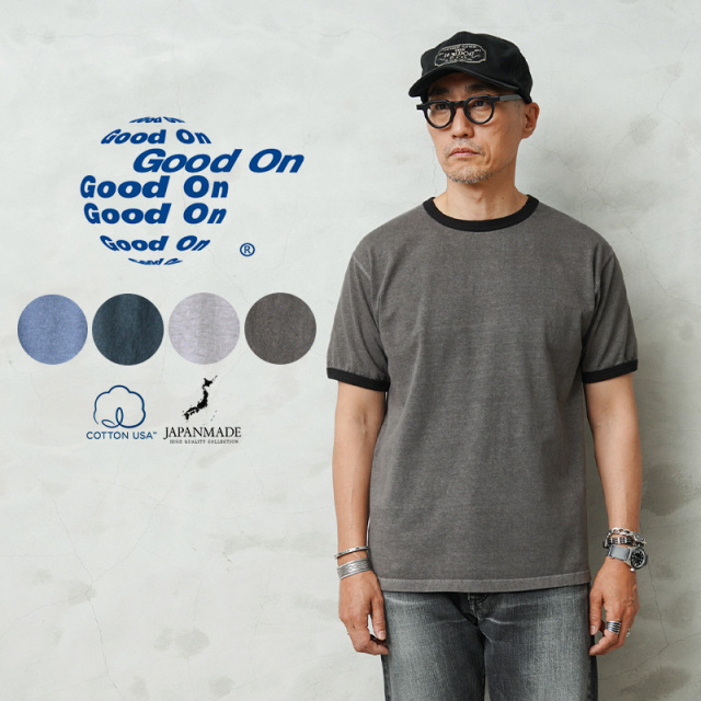 【即日出荷対応】Good On グッドオン GOST2503 S/S ブラックリンガーTシャツ 日本製【Sx】【T】