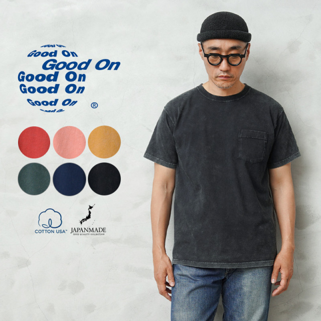 【即日出荷対応】Good On グッドオン GOST-0903VD S/S Crew Neck Pocket Tee クルーネック ポケットTシャツ ”Vintage Dye” 日本製【キャンペーン対象外】【T】