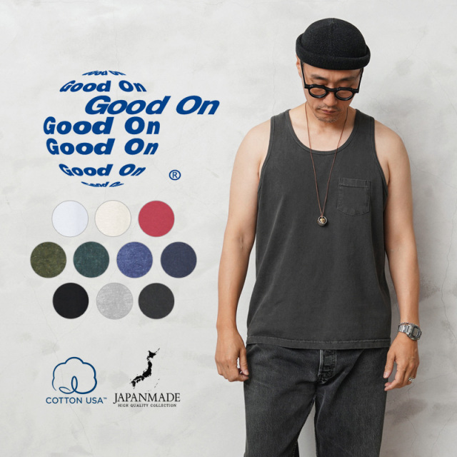 ★カートで割引対象品★【即日出荷対応】Good On グッドオン GOST-1104 ポケットタンクトップ 日本製【Sx】【T】