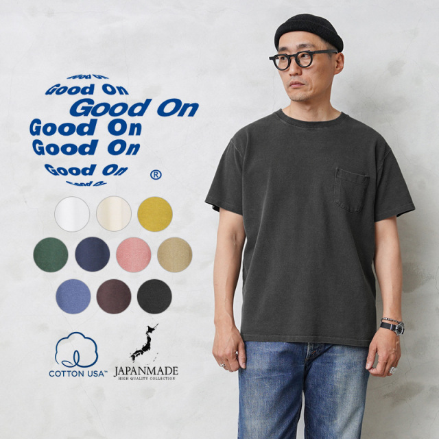 ★カートで割引対象品★【即日出荷対応】Good On グッドオン GOST-1702 S/S ピケ ポケットTシャツ 日本製【Sx】【T】