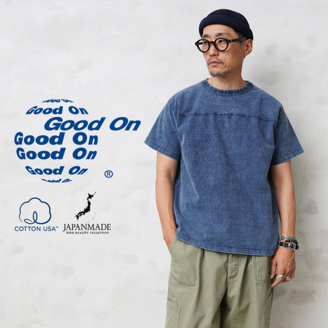 ★カートで割引対象品★【即日出荷対応】Good On グッドオン GOST-1906IS S/S ヘビー フットボールTシャツ INDIGO SHAVE 日本製【Sx】【T】