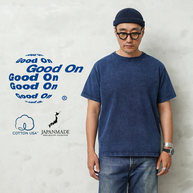 ★カートで割引対象品★【即日出荷対応】Good On グッドオン GOST-2109IS S/S ヘビー クルーネックTシャツ 9oz INDIGO SHAVE 日本製【Sx】【T】