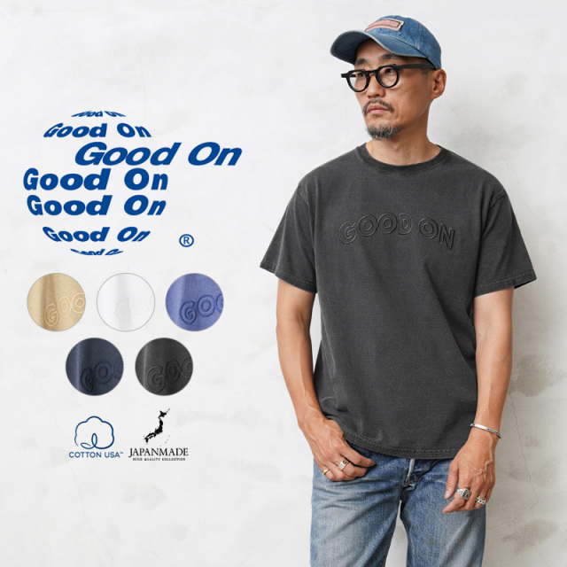 ★カートで割引対象品★【即日出荷対応】【ネコポス便対応】Good On グッドオン GOST-2220 S/S GOOD ON ARCHロゴ EMBROIDERY クルーネックTシャツ 日本製【Sx】【T】