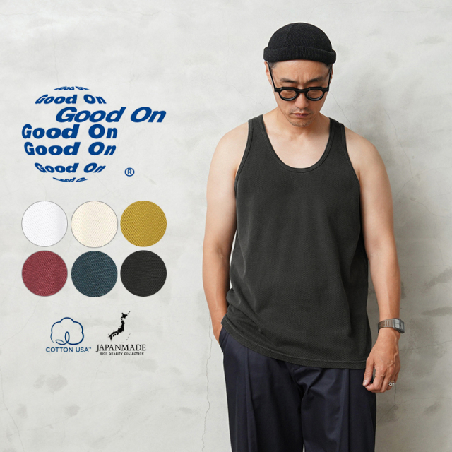 ★カートで割引対象品★【即日出荷対応】【ネコポス便対応】Good On グッドオン GOST-2305 WIND THRU タンクトップ 日本製【Sx】【T】