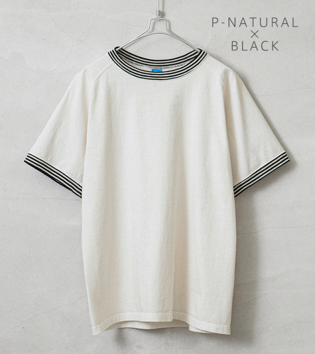 Good On グッドオン GOST-2404 S/S ストライプリブ Tシャツ 日本製