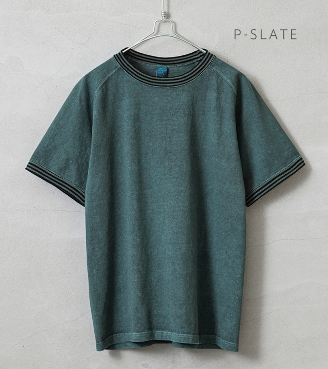 Good On グッドオン GOST-2404 S/S ストライプリブ Tシャツ 日本製