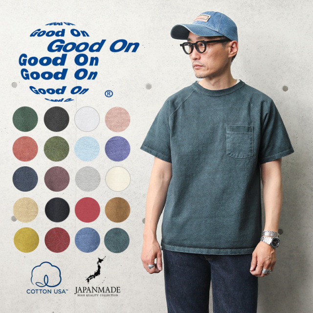 Good On グッドオン GOST-1101 S/S ヘビー ラグラン ポケットT