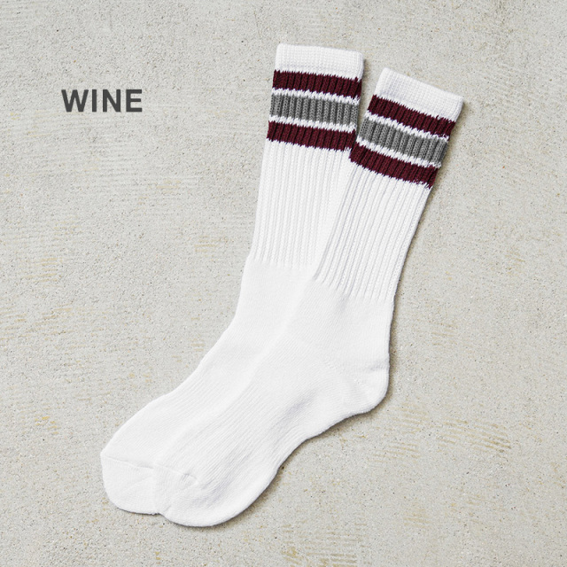Healthknit ヘルスニット 191-3108 3本配色ライン クルー