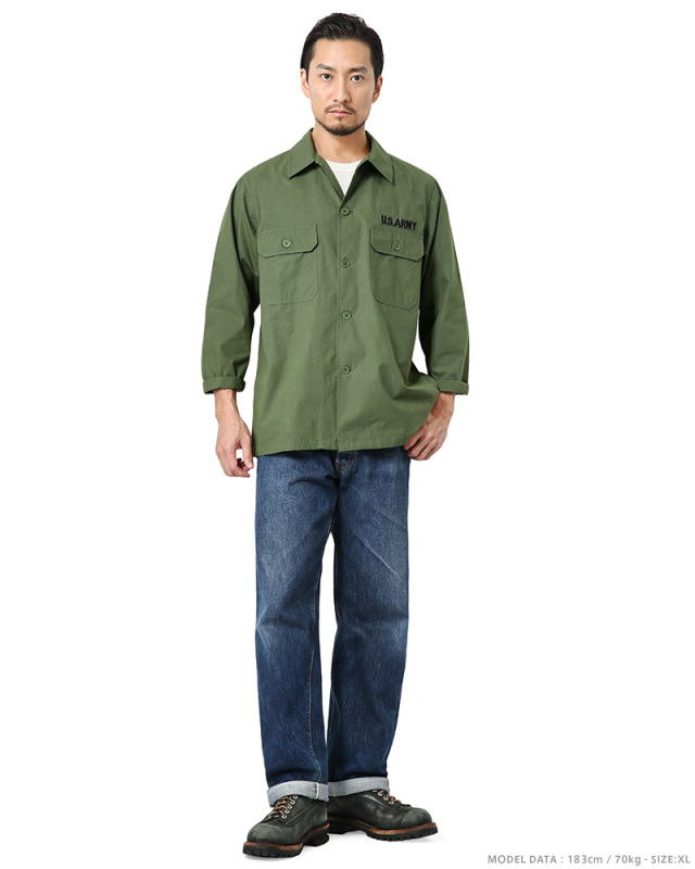 メガネ 新品ヒューストン HOUSTON ミリタリー シャツ ARMY POPLIN