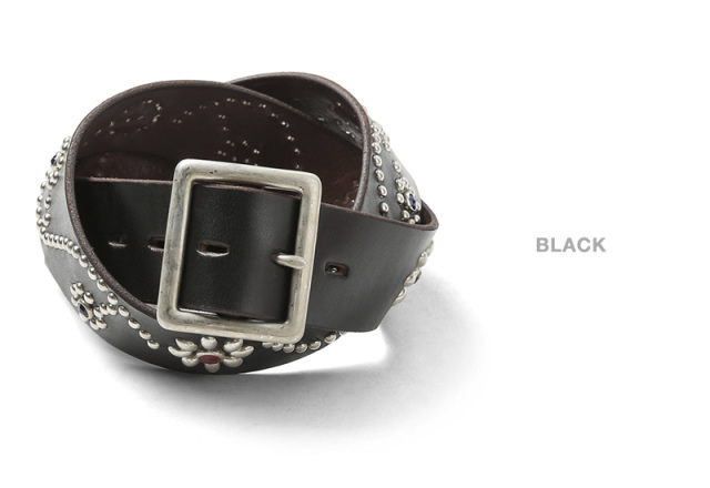 HTC エイチティーシー FLOWER 1.75 カウレザー スタッズベルト 