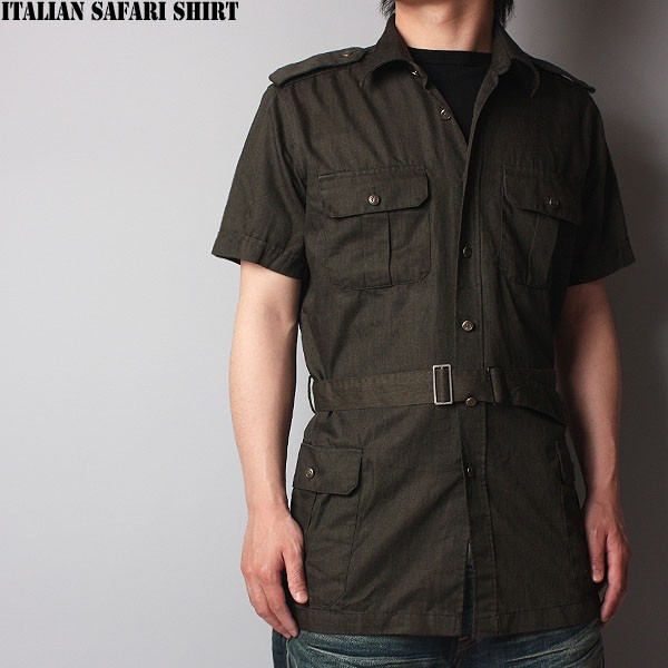 実物 イタリア軍サファリシャツ ブラックミリタリーファッション 軍服【キャンペーン対象外】【T】