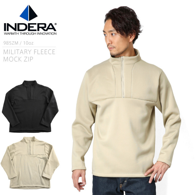 ★カートで割引対象品★【即日出荷対応】INDERA MILLS インデラミルズ 985ZM ミリタリーフリース MOCK ZIP 2色【T】