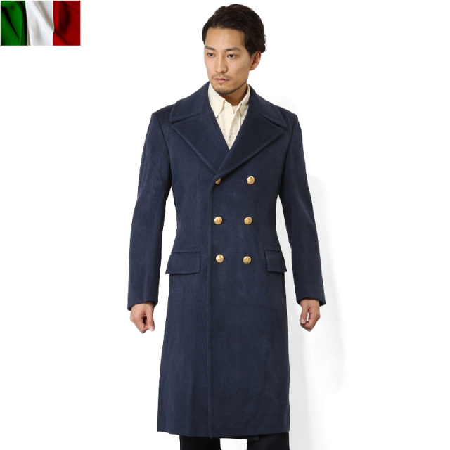 実物 イタリア軍エアフォース ウールロングコートミリタリーファッション 軍服【キャンペーン対象外】【T】