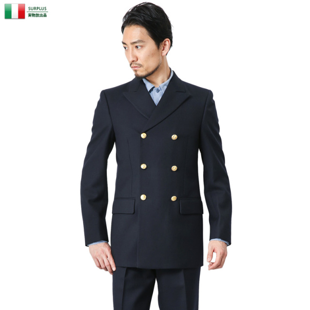 実物 新品 イタリア デッドストック ダブル ブレザー 軍放出品 ミリタリーファッション 軍服【キャンペーン対象外】【T】