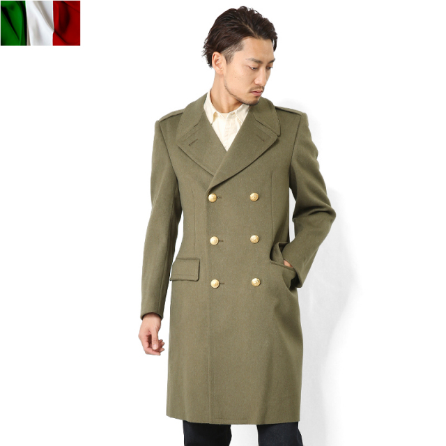 実物 イタリア軍オフィサーウールロングコートミリタリーファッション 軍服【キャンペーン対象外】【T】